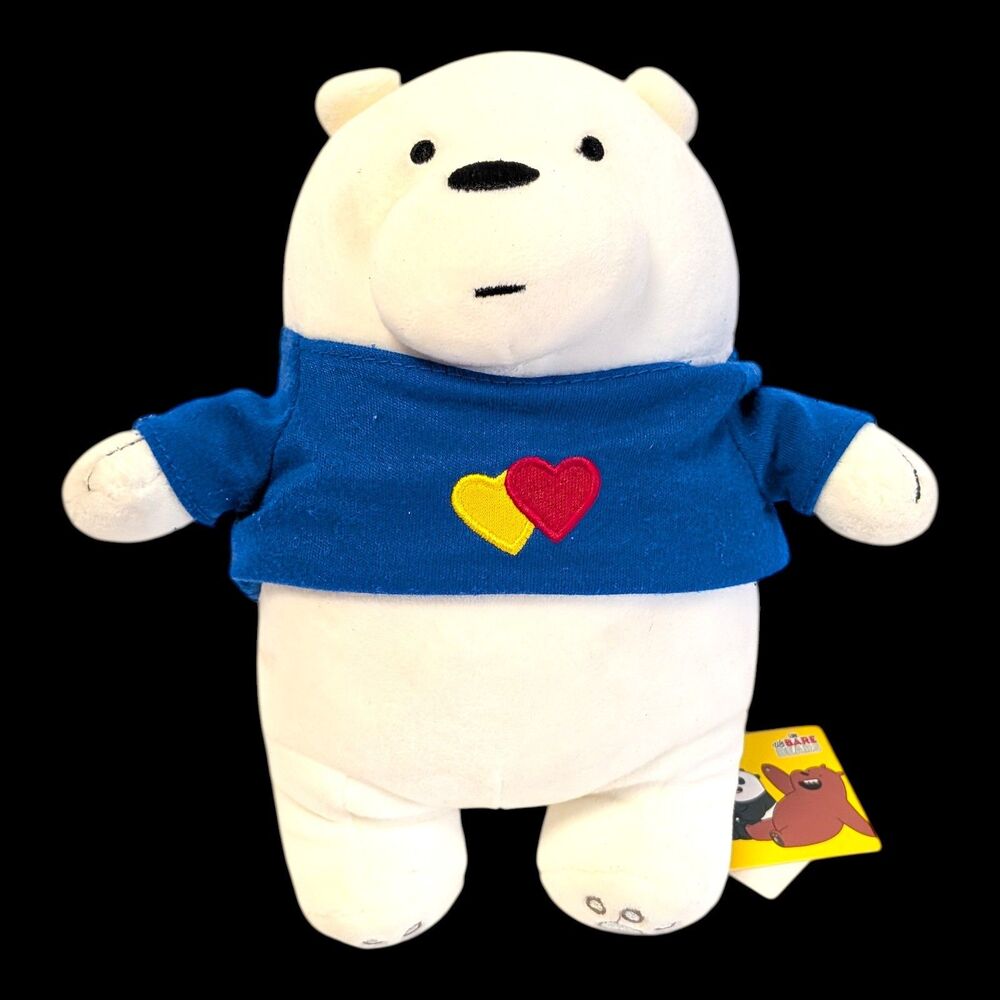 Cartoon Network We Bare Bears Ice Bear in Blue Shirt 9" Plush by Miniso